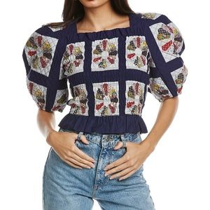 NEW - SEA New York puff sleeve quilted top